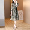 DD-印花连衣裙女2023夏季新款时尚洋气圆领优雅减龄系带显瘦中长裙潮 商品缩略图2