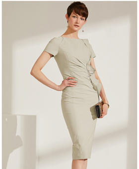 孤品 “空调裙”J9283528颈袖添香季新款时尚气质OL职场修身包臀显瘦女士连衣裙J9283528