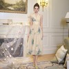 BeQueenStory【月光水仙】轻奢印花收腰串珠挂脖连衣裙2023夏季 商品缩略图4
