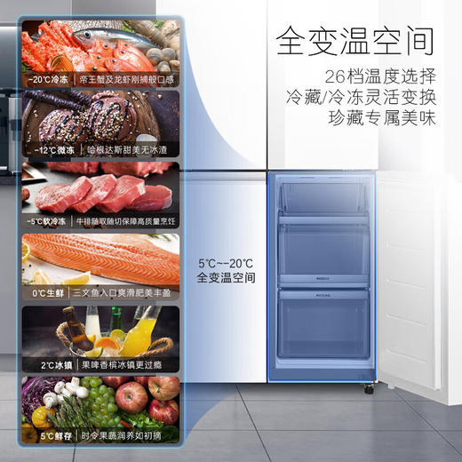 卡萨帝（Casarte）551升纯白系列零距离自由嵌入式十字双开门四门超薄白色电冰箱一级能效家用BCD-551WLCTDM4WKU1 商品图4