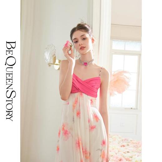 【孤品样衣，不退不换】 【胭脂玫瑰】法式气质时尚长款吊带连衣裙2023夏季新 商品图2