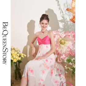 【孤品样衣，不退不换】 【胭脂玫瑰】法式气质时尚长款吊带连衣裙2023夏季新