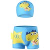 儿童泳衣泳裤泳帽浅蓝色黄色套装男童孩宝宝卡通恐龙小中大童印花平角游泳裤1套 商品缩略图0