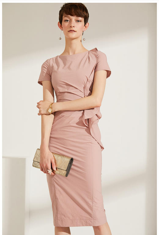 孤品 “空调裙”J9283528颈袖添香季新款时尚气质OL职场修身包臀显瘦女士连衣裙J9283528 商品图2