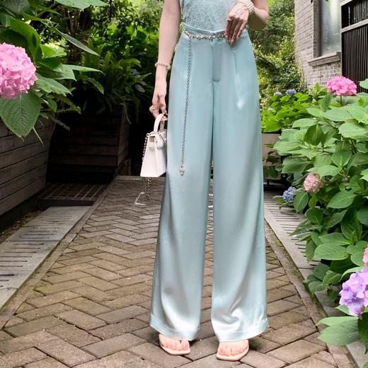 【大货福利，不退不换】  【冰感酸酸裤】休闲百搭气质醋酸阔腿裤&腰链2023夏 商品图2