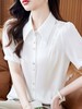 桑蚕丝短袖衬衫夏上新气质翻领优雅休闲设计感垂感上衣HR-WL61689 商品缩略图3