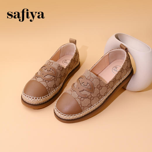 Safiya/索菲娅 2023秋季新品小香风浅口软底一脚蹬休闲平底渔夫鞋 SF33112424 商品图3