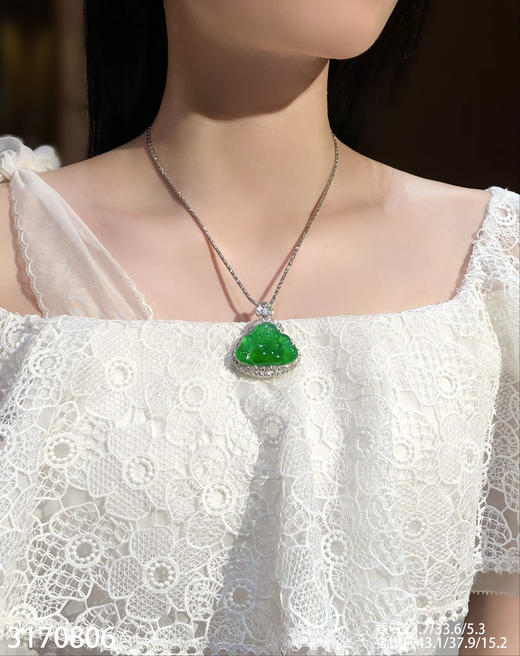 高冰帝王绿佛公吊坠【3170806】具体价格微信咨询 商品图4