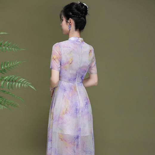 夏季新款，时尚优雅改良年轻玻璃纱旗袍连衣裙OY-230269 商品图3