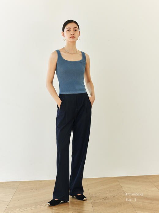 【合作款】HeyDress U领坑条针织背心 商品图1