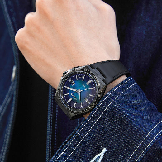 西铁城/CITIZEN蓝色海洋系列ATTESA系列舒博钛海蓝盘商务电波皮带男士手表CB0215-18L 商品图9