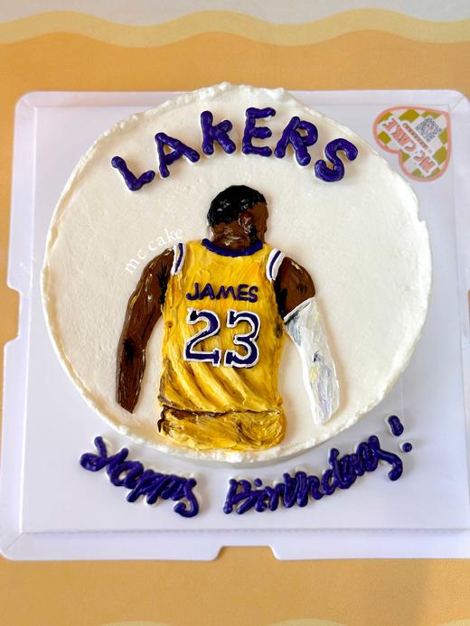 篮球|湖人23号詹姆斯手绘蛋糕 商品图0