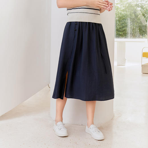 【褶皱系带半裙】23年夏季新品系带薄款半身裙宽松透气半裙 商品图2
