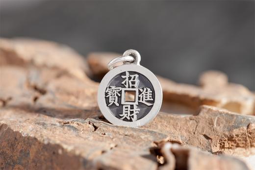 矩德泉坊 纯银手作   招财进宝黄金万两（1.2厘米挂扣版）670 商品图5