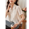 夏季新款，纯色宽松短袖衬衫女设计感小众娃娃衫气质法式短上衣KQL-638T8595 商品缩略图2