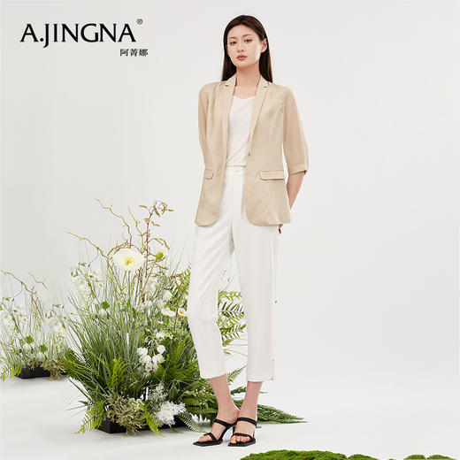 【商场同款】阿菁娜复古港风宽松设计感西装外套A28C208013 商品图1