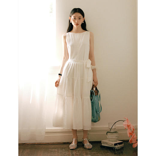 Even Vintage| 优雅气质 原创法式仙女系带温柔收腰连衣裙 商品图2