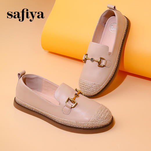 Safiya/索菲娅 2023秋新款外穿一脚蹬休闲编织平底渔夫鞋 SF33112423 商品图6