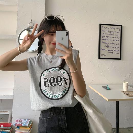 【宽松背心女装无袖T恤夏季2023新款】运动美式复古韩系火上衣潮ins，又结合设计灵感，打造出了带有运动风和韩系元素的精致背心。纯色款式简洁大方，时尚又百搭。 商品图8