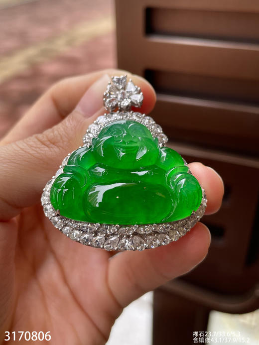 高冰帝王绿佛公吊坠【3170806】具体价格微信咨询 商品图3