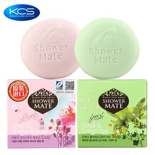 【3块装】韩国进口爱敬KCS玫瑰花香绿茶精油香皂洁面沐浴两用皂香水洗脸皂 100g/块 商品图0