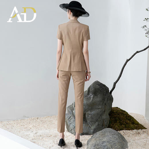 AD职业套装女夏季卡其色干练西装套裤高端经理工作服美业工装正装 商品图3