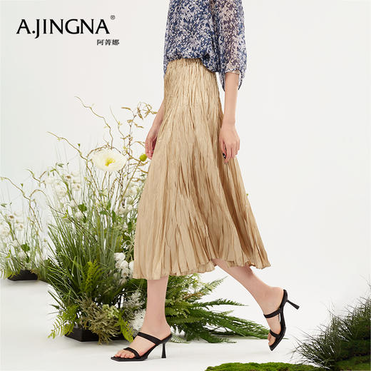 【商场同款】阿菁娜设计感宅寂风褶皱半身裙A30X213028 商品图5