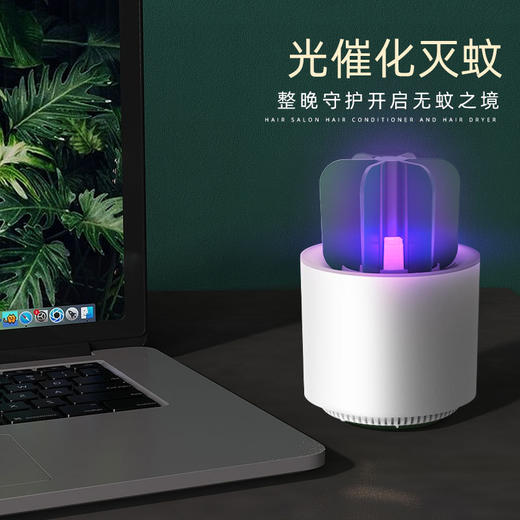 【智能捕蚊器，助你远离蚊虫困扰】仙人掌吸入式灭蚊灯，轻松守护家居环境。静音物理诱蚊光触媒，户外室内都能使用。 商品图1