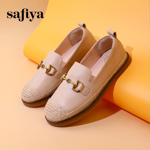 Safiya/索菲娅 2023秋新款外穿一脚蹬休闲编织平底渔夫鞋 SF33112423 商品图8