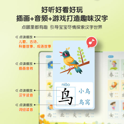 【点读版】宝宝巴士识字启蒙3岁+  有趣的汉字1600套盒/3册(赠拼音海报）（不含笔） 商品图1