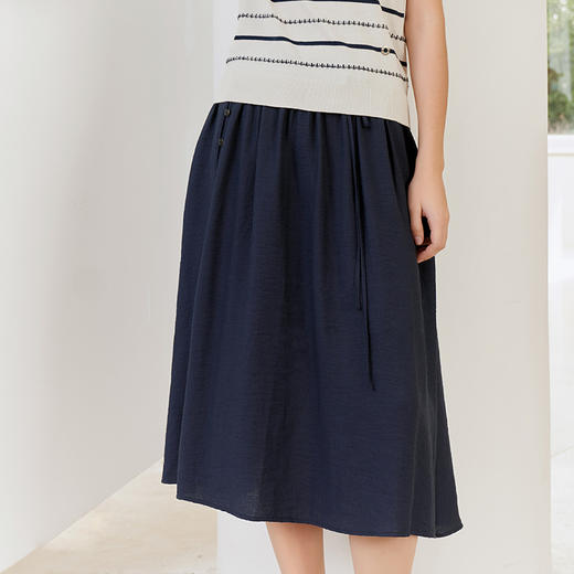 【褶皱系带半裙】23年夏季新品系带薄款半身裙宽松透气半裙 商品图1