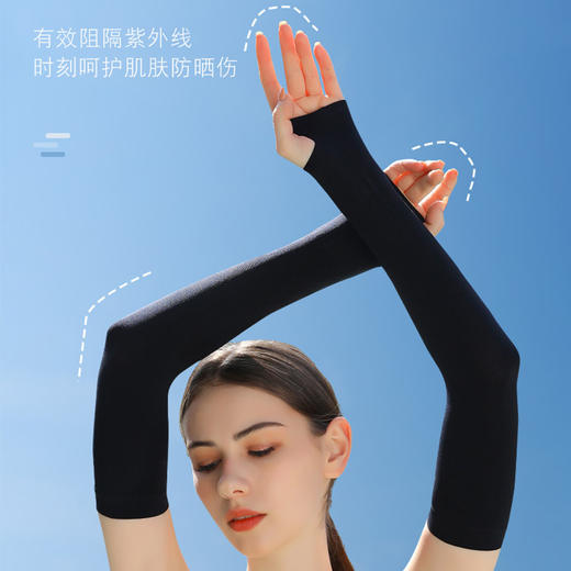 【轻薄防晒 舒适透气】RAYA防晒冰袖男女通用 防紫外线露指 户外骑行冰丝手臂袖套 商品图5
