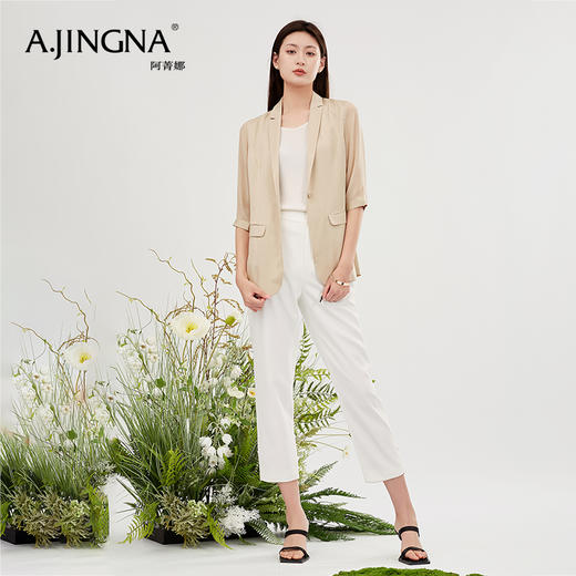 【商场同款】阿菁娜复古港风宽松设计感西装外套A28C208013 商品图2