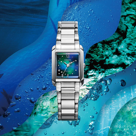 西铁城/CITIZEN光动能蓝色海洋限量时尚女士腕表EW5591-60L 商品图7