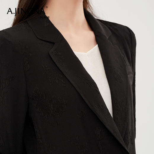 【商场同款】阿菁娜经典时尚黑色西装外套A28X208012 商品图4