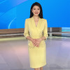 IWY/黄色播音主持人正装女时尚上镜职业套装裙显瘦西装艺考连衣裙Q853 商品缩略图1