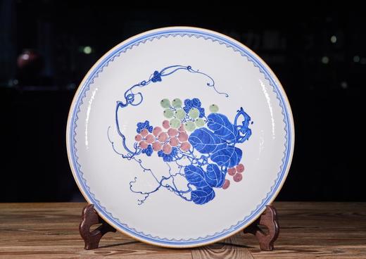 釉下五彩葡萄盘 商品图0