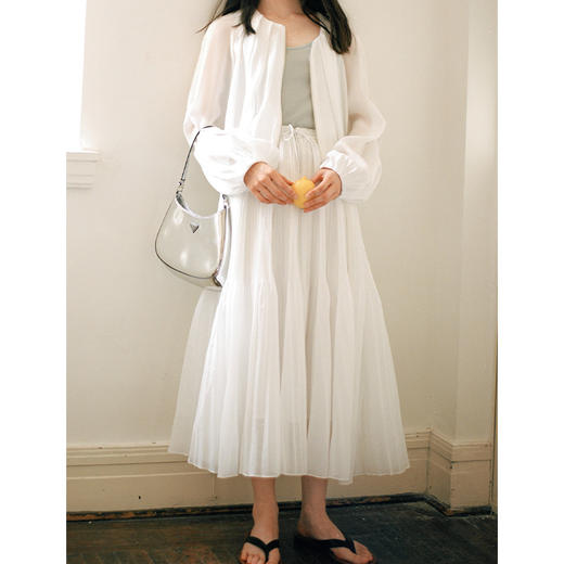 Even Vintage| 精致唯美 法式半透明面纱百褶蓬蓬裙半身裙女夏季 商品图1