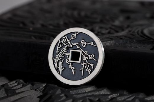 矩德泉坊 纯银手作   梅兰竹菊（梅花2.8厘米版）672 商品图6