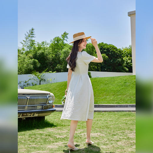 VICTORIA&VERA夏季新款新中式复古方领森系甜美小清新宫廷连衣裙 商品图7