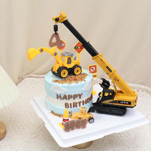 挖掘机+重型吊机工程车主题蛋糕 商品图1