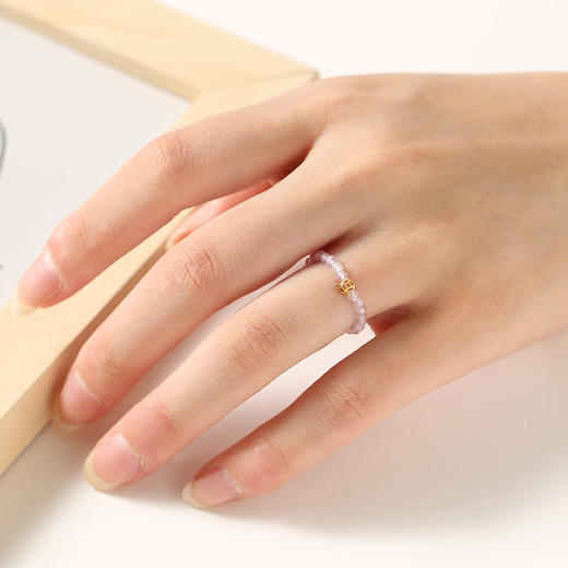 「数款可选」细2mm迷你S925银天然彩虹碧玺戒指戒子珍珠水晶质感祝福好运时尚饰品 商品图3