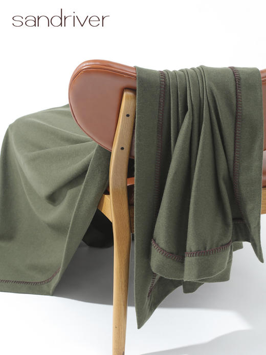 羊绒折边绣花毯 SJF95P722A（大号） 商品图1