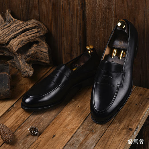 PICCADILLY 手工固特异意大利Bonaudo小牛皮黑色便士乐福鞋 商品图0