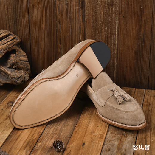 PORTLAND 手工固特异英国小牛绒卡其色流苏乐福鞋 商品图2