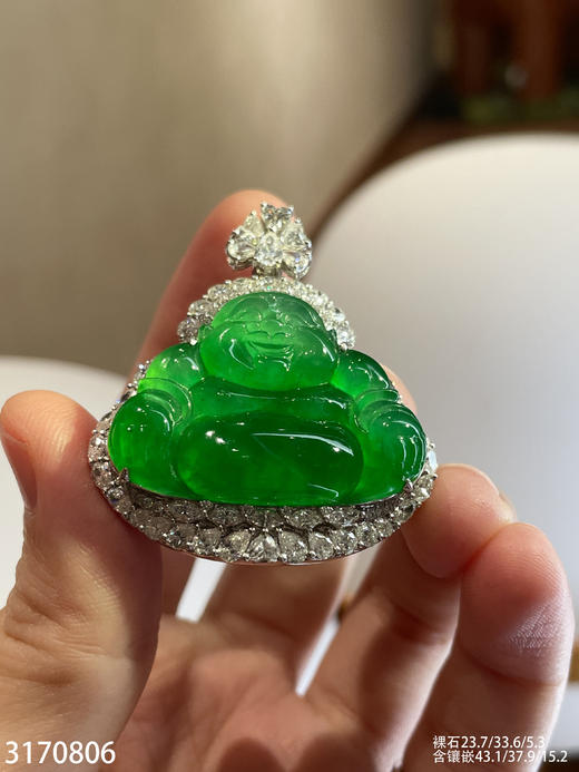 高冰帝王绿佛公吊坠【3170806】具体价格微信咨询 商品图1