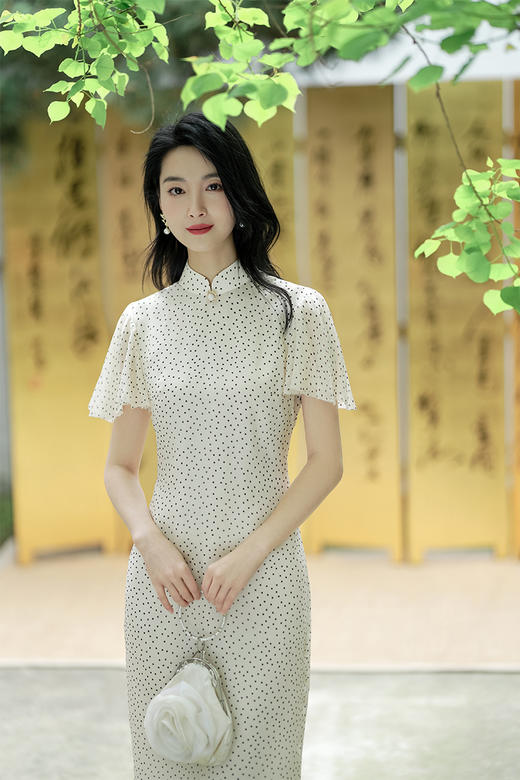 逸红颜明月优选#『茉莉』显瘦显高波点雪纺连衣裙，一眼抓住温柔，让时尚的高光时刻加倍！ 商品图12