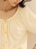 HeyDress法式圆领黄色衬衫女夏季复古宽松慵懒感小衫浪漫短袖上衣 商品缩略图1