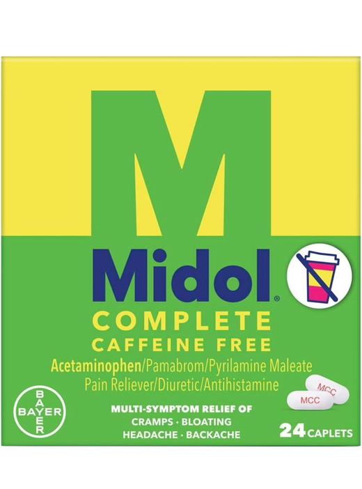 Midol 痛经止痛片无咖啡因版24颗装 商品图0