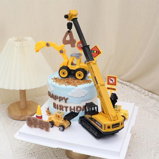 挖掘机+重型吊机工程车主题蛋糕 商品图2